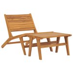 vidaXL Chaise de jardin avec repose-pied Bois de teck solide