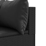 vidaXL Salon de jardin 6 Pièces avec coussins Noir Résine tressée