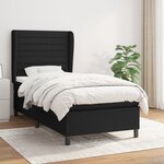 vidaXL Sommier à lattes de lit avec matelas Noir 90x190 cm Tissu