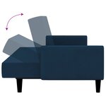 vidaXL Canapé-lit à 2 places Bleu Velours