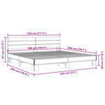 vidaXL Cadre de lit sonoma gris 180x200 cm bois d'ingénierie et métal