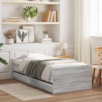 vidaXL Cadre de lit sans matelas sonoma gris 75x190 cm