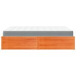 vidaXL Lit avec matelas cire marron 160x200 cm bois de pin massif