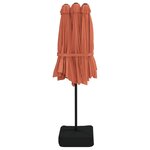 vidaXL Parasol à double tête avec LED terre cuite 449x245 cm