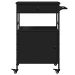 vidaXL Chariot de cuisine noir 56x43x89 5 cm bois d'ingénierie