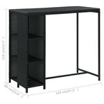 vidaXL Ensemble de bar de jardin 5 Pièces et coussins Résine tressée Noir