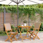 vidaXL Ensemble de bistro 3 Pièces taupe tissu et bois massif