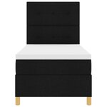 vidaXL Lit à ressort avec matelas noir 90x200 cm tissu