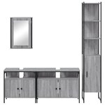 vidaXL Ensemble de meubles de salle de bain 4 Pièces Sonoma gris