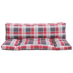 vidaXL Coussins de palette lot de 2 motif à carreaux rouge tissu