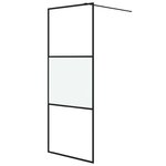 vidaXL Paroi de douche Noir 80x195 cm Verre ESG demi-dépoli