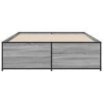 vidaXL Cadre de lit sonoma gris 135x190 cm bois d'ingénierie et métal