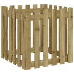 vidaXL Jardinière avec design de clôture 60x60x60 cm pin imprégné