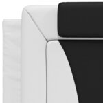 vidaXL Lit avec matelas blanc et noir 90x200 cm similicuir