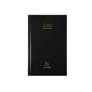 Agenda de bureau carré euros-cents 1 jour 210x135 mm noir exacompta