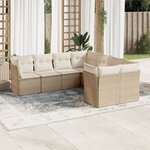vidaXL Salon de jardin avec coussins 8 Pièces beige résine tressée