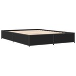 vidaXL Cadre de lit noir 135x190 cm bois d'ingénierie et métal