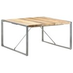 vidaXL Table à manger 140x140x75 cm Bois de manguier brut