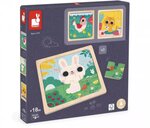 Puzzle trio lapin chat et poule