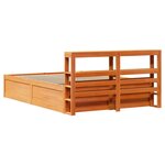 vidaXL Cadre de lit avec tête de lit cire marron 140x190cm bois de pin