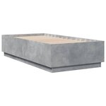 vidaXL Cadre de lit gris béton 75x190 cm bois d'ingénierie