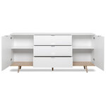 Buffet bas style scandinave chêne et blanc 180 cm