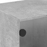 vidaXL Meuble TV avec portes en verre gris béton 102x37x42 cm
