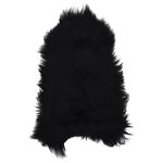 vidaXL Housse de chaise en peau de mouton islandaise Noir 70x110 cm