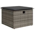 Ensemble de Canapés de Jardin vidaXL 6 Pièces avec Coussins Gris Rotin Poly