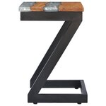 vidaXL Table basse 30x30x50 cm Bois de teck massif et polyrésine