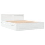 vidaXL Cadre de lit avec tête de lit blanc 160x200cm bois d'ingénierie