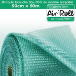 1 rouleau de film bulle d'air recycle largeur 50 cm x longueur 50 mètres - gamme air'roll green de la marque enveloppebulle