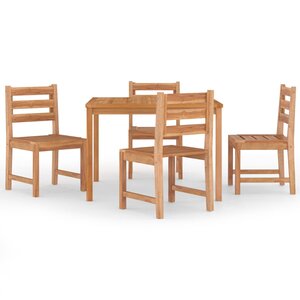 vidaXL Ensemble à manger de jardin 5Pièces Bois de teck massif
