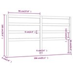 vidaXL Tête de lit 206x4x100 cm Bois massif de pin