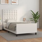 vidaXL Cadre de lit avec tête de lit Blanc 90x200 cm Similicuir
