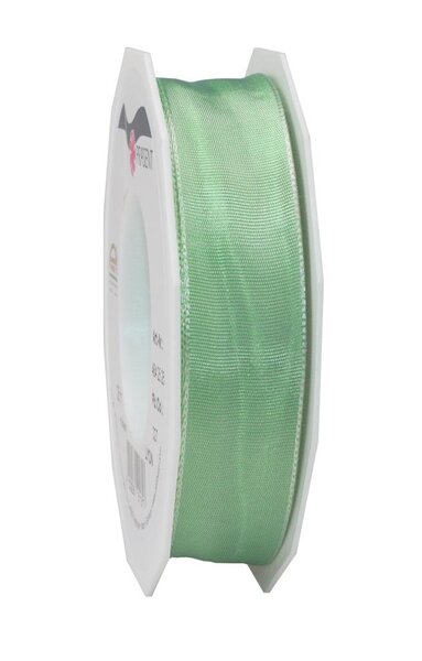 Ruban de soie acetat laitonné lyon 25-m-rouleau 25 mm menthe