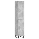 vidaXL Buffet haut Gris béton 34 5x34x180 cm Bois d'ingénierie