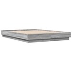 vidaXL Cadre de lit avec lumières LED sonoma gris 160x200 cm