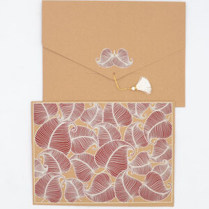PAPERTREE NATURE Lot de 5 Enveloppes cadeau A5 Kraft/Bordeaux