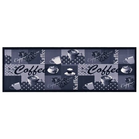 vidaXL Tapis de cuisine lavable Bleu café 60x180 cm