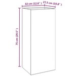 vidaXL Jardinière anthracite 32x29x75 cm acier laminé à froid