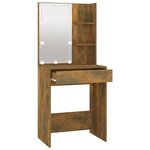 vidaXL Coiffeuse avec LED Chêne fumé 60x40x140 cm