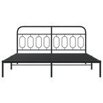 vidaXL Cadre de lit métal avec tête de lit noir 193x203 cm