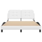 vidaXL Cadre de lit avec lumières LED blanc 140x190 cm similicuir