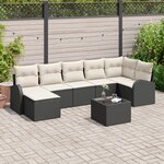 Ensemble de Canapés de Jardin de 7 Pièces avec Coussins Rattan Poly Marron vidaXL