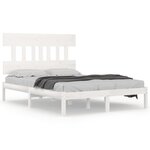 vidaXL Cadre de lit Blanc Bois massif 120x190 cm Petit double