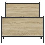 vidaXL Cadre de lit en métal sans matelas chêne sonoma 90x190 cm
