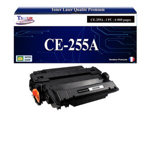 T3AZUR -Toner compatible avec HP CE255A (55A) pour HP LaserJet Enterprise P3010 P3011 P3015 P3015D P3015DN P3015X
