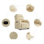 vidaXL Fauteuil inclinable Crème Tissu