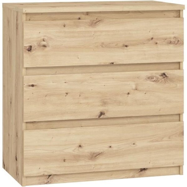 Commode CHELSEA 3 tiroirs - 77 2 x 42 x 79 9 cm - chêne artisan